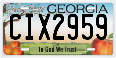 GA license plate CIX2959