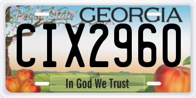 GA license plate CIX2960
