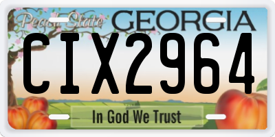 GA license plate CIX2964