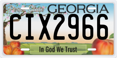 GA license plate CIX2966