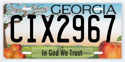 GA license plate CIX2967
