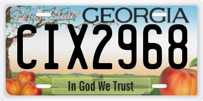 GA license plate CIX2968