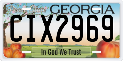 GA license plate CIX2969