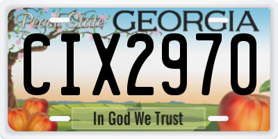 GA license plate CIX2970