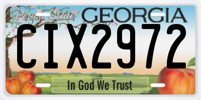 GA license plate CIX2972