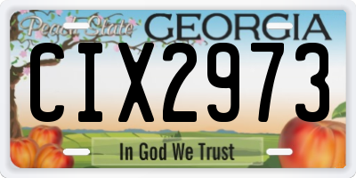GA license plate CIX2973