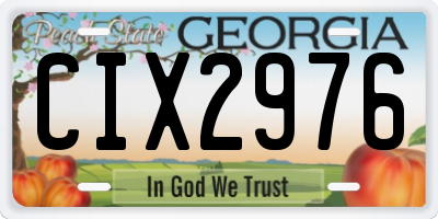 GA license plate CIX2976