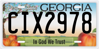 GA license plate CIX2978