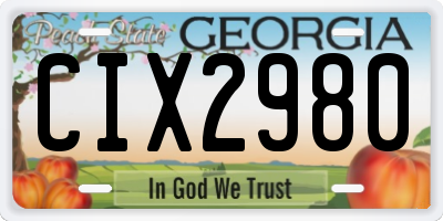 GA license plate CIX2980