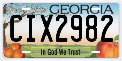 GA license plate CIX2982