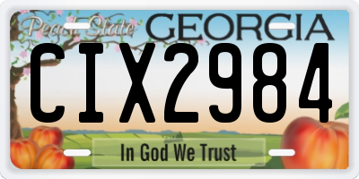 GA license plate CIX2984