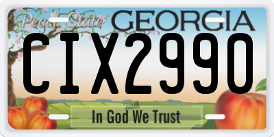 GA license plate CIX2990
