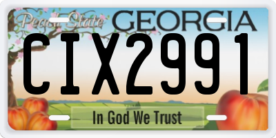 GA license plate CIX2991