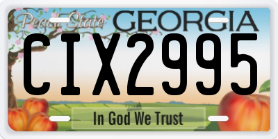 GA license plate CIX2995