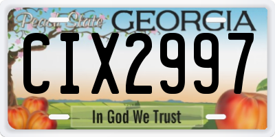 GA license plate CIX2997