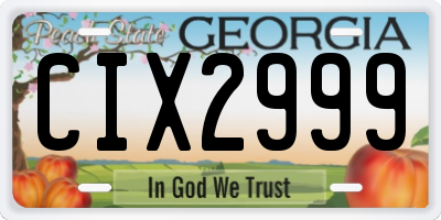 GA license plate CIX2999