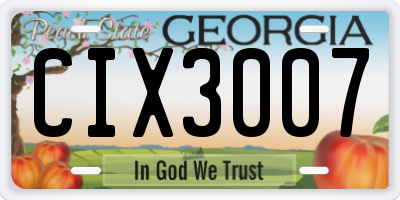 GA license plate CIX3007