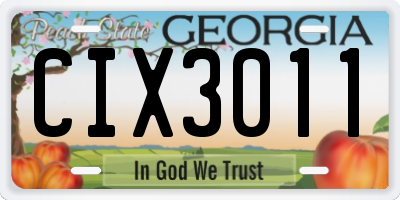 GA license plate CIX3011