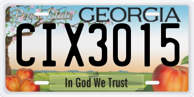 GA license plate CIX3015