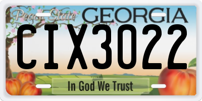GA license plate CIX3022