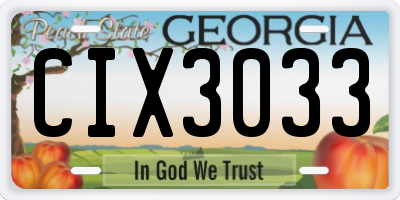GA license plate CIX3033