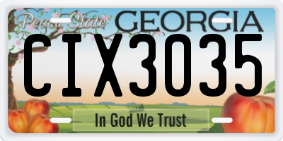GA license plate CIX3035