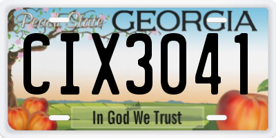 GA license plate CIX3041