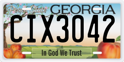 GA license plate CIX3042