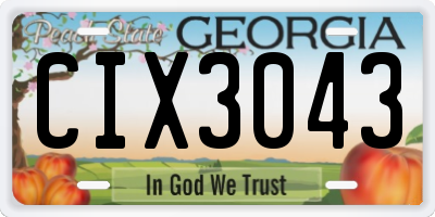 GA license plate CIX3043