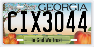 GA license plate CIX3044
