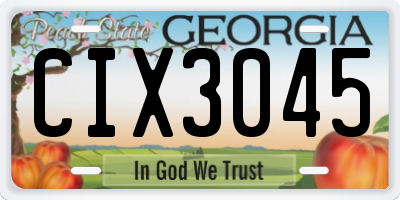 GA license plate CIX3045