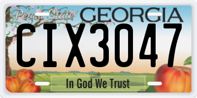 GA license plate CIX3047