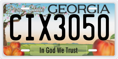 GA license plate CIX3050