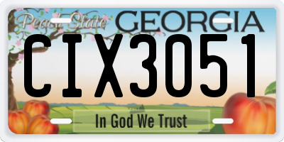 GA license plate CIX3051