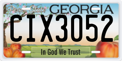 GA license plate CIX3052
