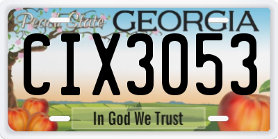 GA license plate CIX3053