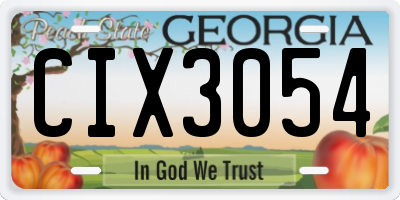 GA license plate CIX3054