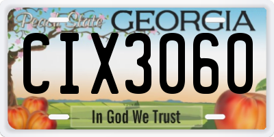GA license plate CIX3060