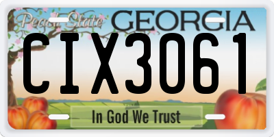 GA license plate CIX3061