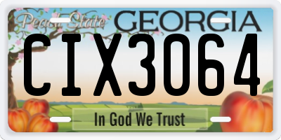 GA license plate CIX3064