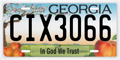 GA license plate CIX3066