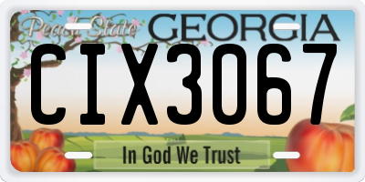 GA license plate CIX3067