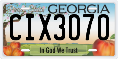 GA license plate CIX3070
