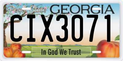 GA license plate CIX3071