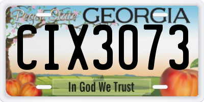 GA license plate CIX3073