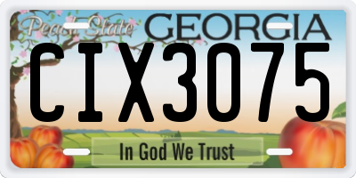 GA license plate CIX3075
