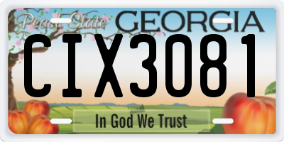 GA license plate CIX3081