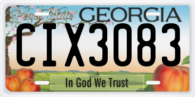 GA license plate CIX3083