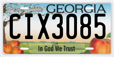 GA license plate CIX3085