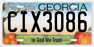 GA license plate CIX3086